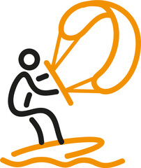 Kite surfing sport icon