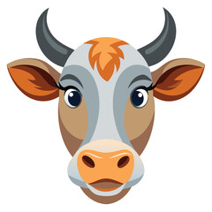 only the head and horns of the cow are written on