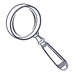 minimal magnifying glass icon white background