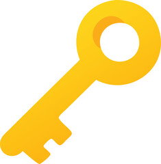 key icon golden key white background