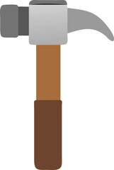 hammer icon gray metal head with a brown handle