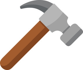 hammer icon gray metal head with a brown handle