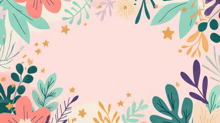 Obraz premium A colorful flowery background with a white star in the middle