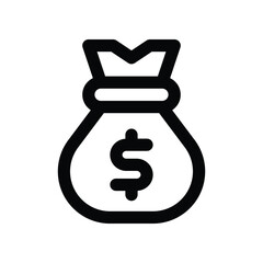 money bag icon. vector line icon for your website, mobile, presentation, and logo design.