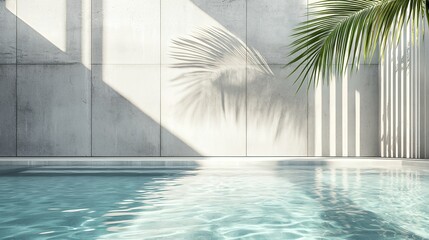 Serene Minimalist Poolside Paradise: Sun-Drenched Tranquility