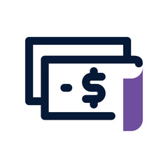 train money icon. vector dual tone icon for your website, mobile, presentation, and logo design.