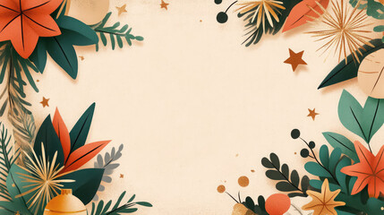 A colorful drawing of a Christmas Christmas frame with a big open space