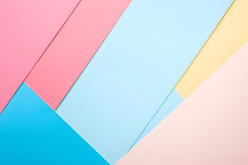 Pastel Colored Paper Sheets Creating Abstract Geometric Design Ideal for Branding and Minimalist...