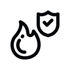 fire insurance icon. vector line icon for your website, mobile, presentation, and logo design.