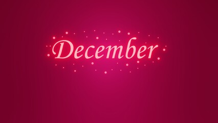 January neon lettering on pink background