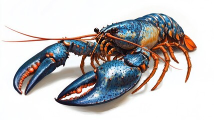 A Detailed Illustration of a Blue Lobster