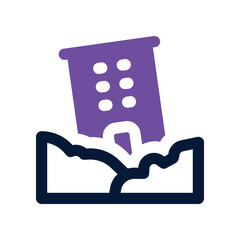 earthquake icon. vector dual tone icon for your website, mobile, presentation, and logo design.