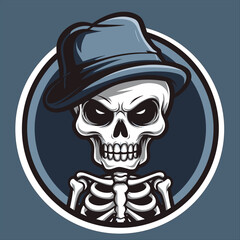 Chibi Skeletor vector for tshirt, logo, template etc