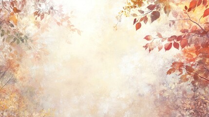 Autumn leaves frame on soft background.
