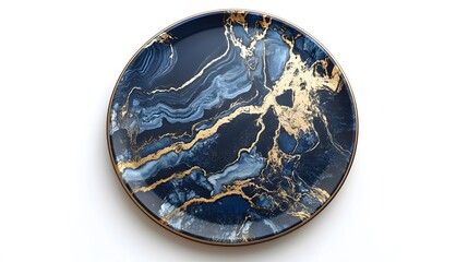 blue and silver plate