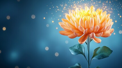 Vibrant Orange Flower with Sparkling Background and Soft Bokeh Effect