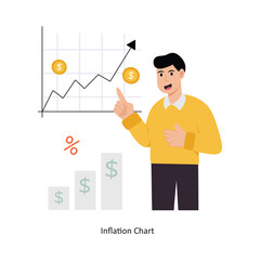 Inflation Chart   concept vector illustration. Inflation isolated On white Background.          