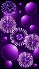 Fototapeta premium Combining purple fireworks to represent creativity spirituality and luxury
