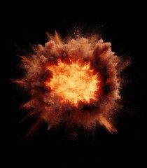 火花と煙が立ち上がる爆発の瞬間