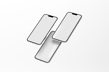 Realistic Smartphone Mockup Set with Floating Devices