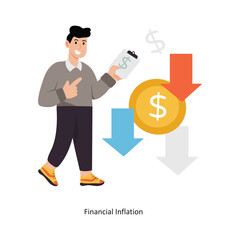Financial Inflation concept vector illustration. Inflation isolated On white Background.           