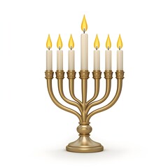 Elegant Menorah with Softly Lit Candles for Holiday Celebrations