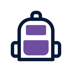school bag icon. vector dual tone icon for your website, mobile, presentation, and logo design.
