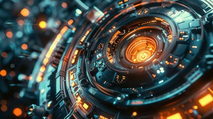 Fototapeta premium Cosmic Currents. Futuristic Energy Flow concept