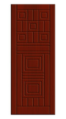 wooden door isolated on white background.