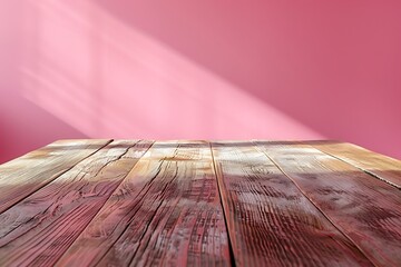 wooden floor and pink wall