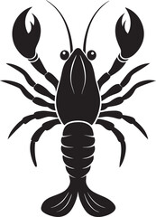 

lobster silhouette vector, black and white silhouette, vector and illustration isolated on white background, black silhouette vector