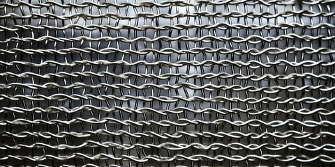 A close up of a wire mesh with many small loops , background.