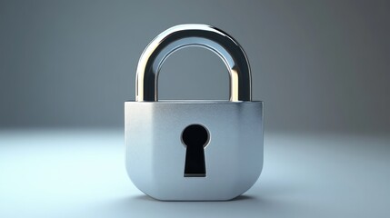 Fototapeta premium Metal Padlock Symbolizing Security and Protection on a Smooth Gray Background