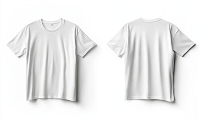 Naklejka premium Two white short sleeves are placed flat on the table