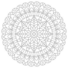 Symmetrical ornament in Tantric yoga of Buddhism and Hinduism. Monochrome design element for a creative idea