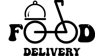 Delivery bicycle, delivery food icon vector symbol logo illustration
