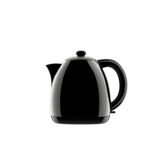 Obraz premium Elegant black kettle with smooth finish and ergonomic handle perfect for modern kitchen settings and stylish tea preparation