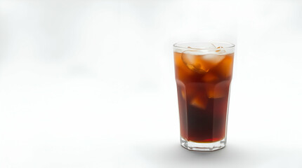 Professional photograph of beverage or food isolated on white. Thick fog, unusual fine art style, warm, slightly dark, soft lighting, soft contrast and saturation, low visibility