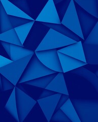 Obraz premium Abstract Geometric Shapes in Deep Blue Tones with 3D Effect