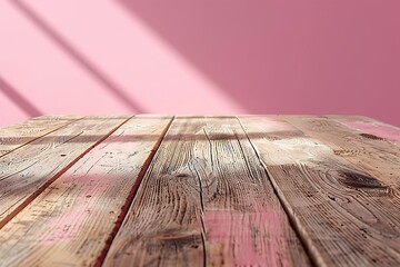 wooden floor and pink wall