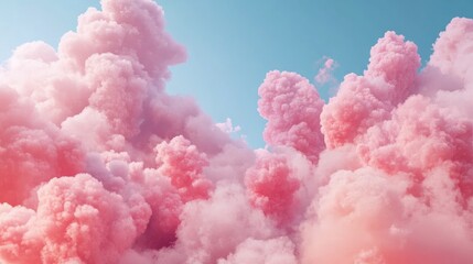 Fototapeta premium Soft Pastel Clouds in Serene Pink and Blue Sky for Tranquility and Natural Beauty Themes