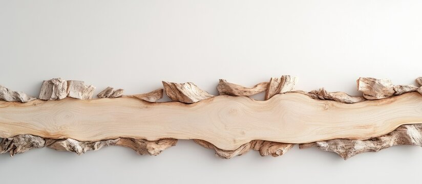 Minimalist wooden wall decor with natural textures and light accents perfect for personalized text display and interior design inspiration