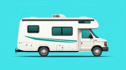 Naklejka premium A Class C RV blueprint featuring a hybrid engine for ecoconscious travel