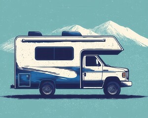 Naklejka premium A rugged RV blueprint designed for desert travel with heatresistant materials