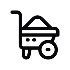 wheelbarrow icon. vector line icon for your website, mobile, presentation, and logo design.