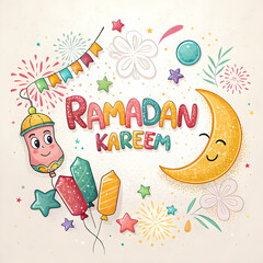 Festive Ramadan Kareem Greeting Card Design