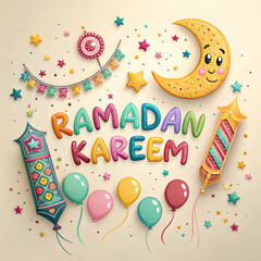 Festive Ramadan Kareem Greeting Card Design