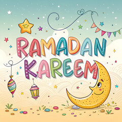 Festive Ramadan Kareem Greeting Card Design