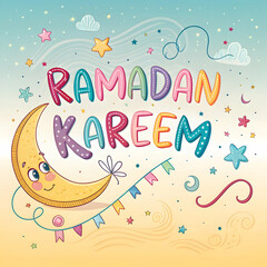Festive Ramadan Kareem Greeting Card Design