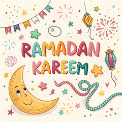 Festive Ramadan Kareem Greeting Card Design